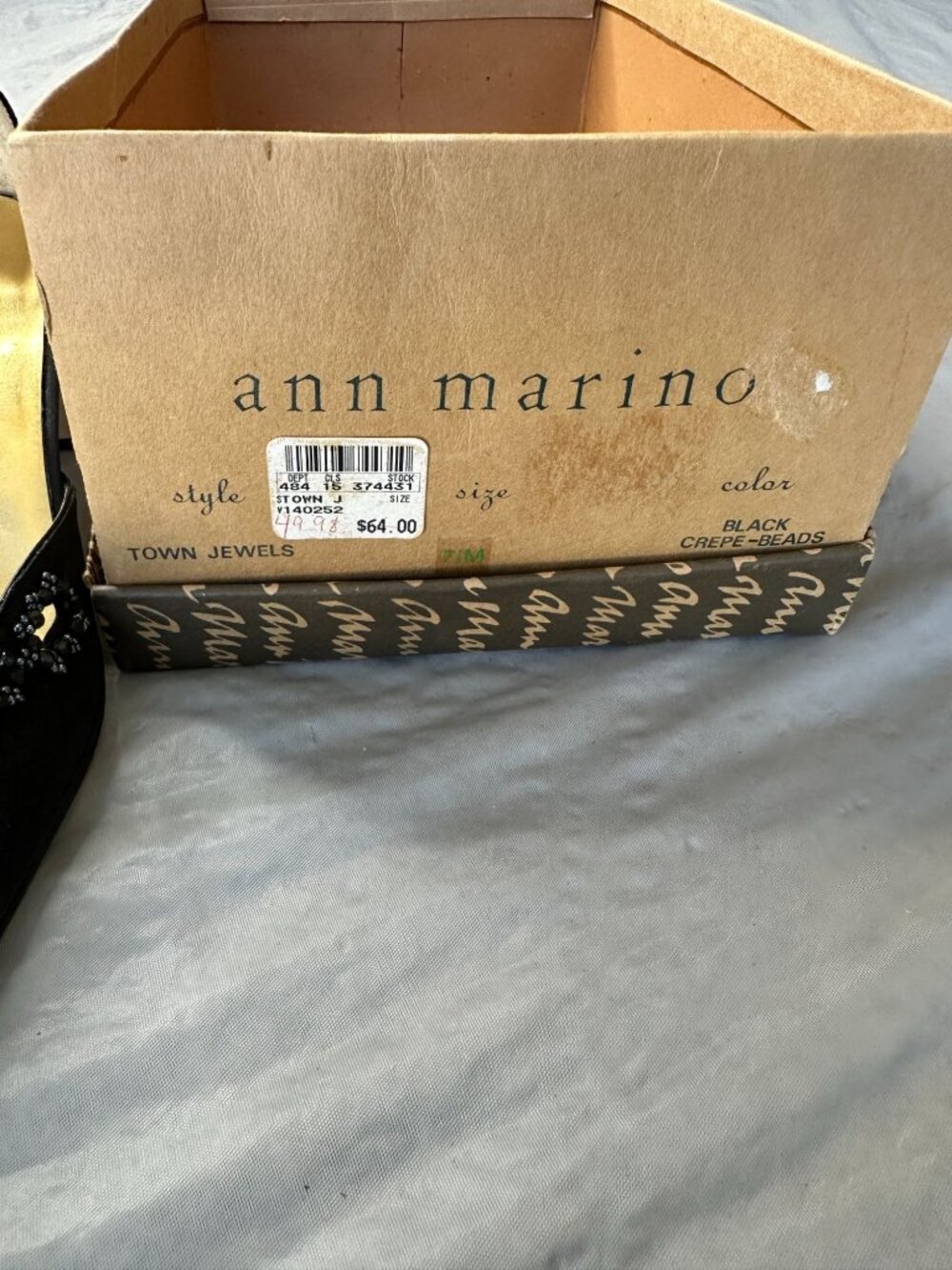 Ann Marino Womens Town Jewels Black Heels Beaded Slingback 7.5 Buckle Pumps - Picture 5 of 7